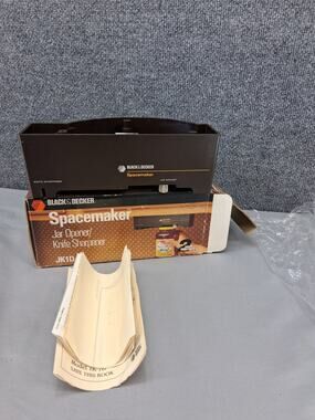 Vintage Black & Decker Spacemaker Jar Opener Knife Sharpener JK1D Black New